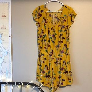 Yellow floral romper